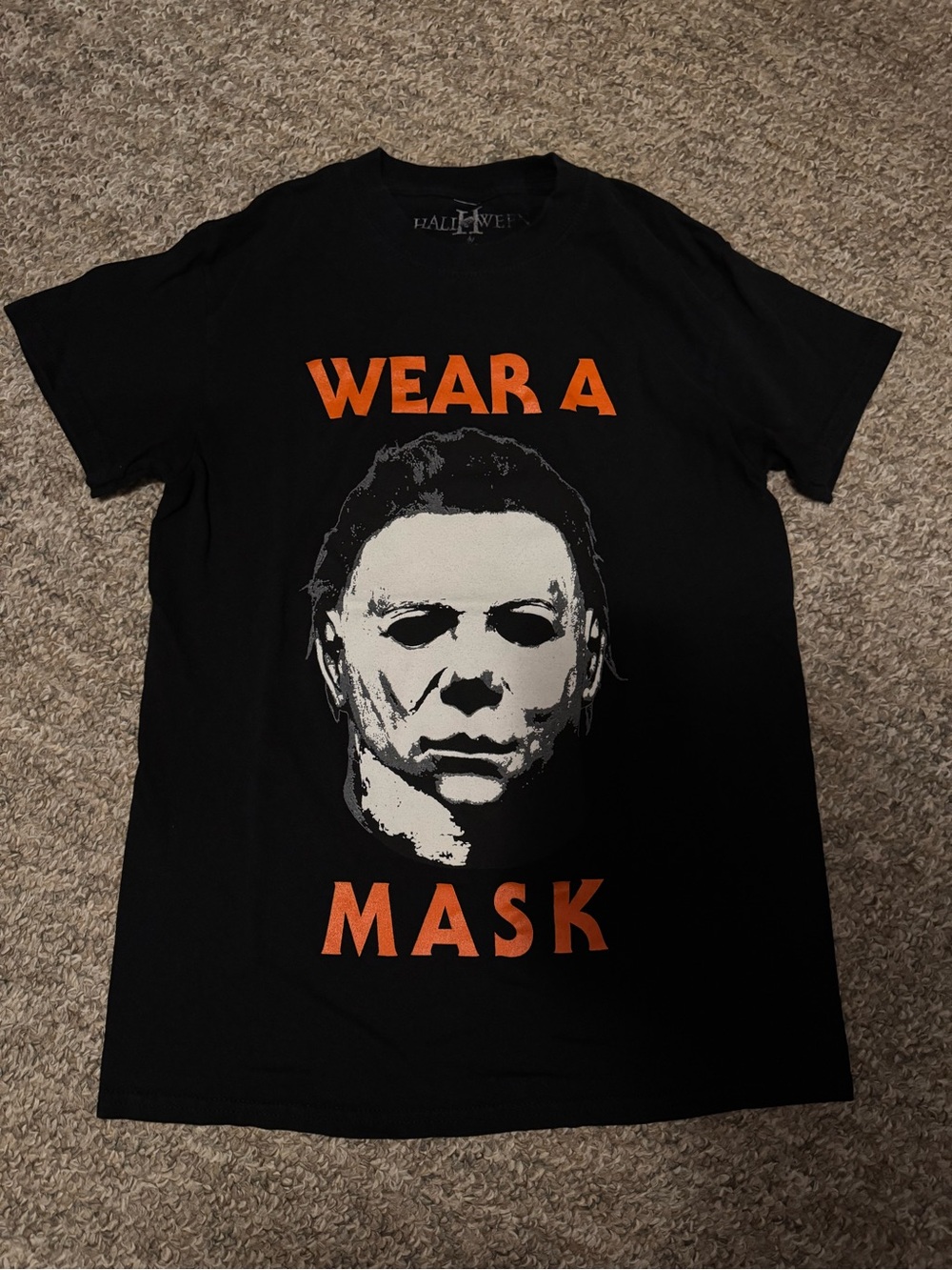 Halloween Michael Myers “Wear a Mask” tee, black